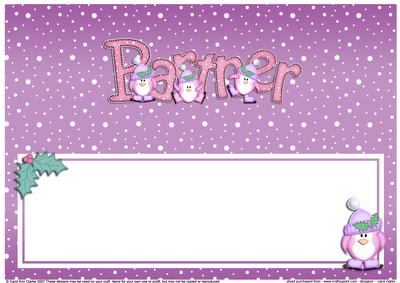 Xmas Partner Penguins Matching Large Dl Insert