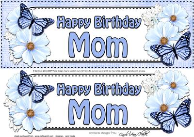 Large Dl Birthday Mom Floral Butterflies 3D Decoupage