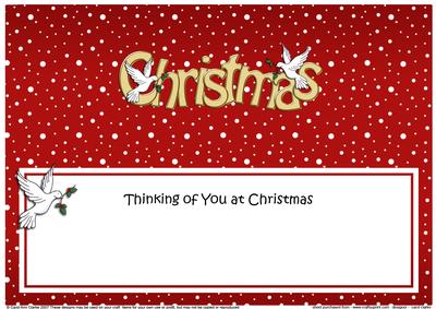Thinking of You at Christmas Doves Matching Large Dl Insert