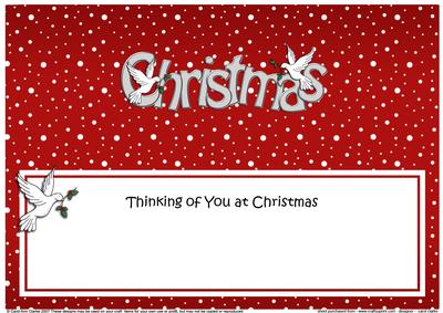 Thinking of You at Christmas Doves Matching Large Dl Insert