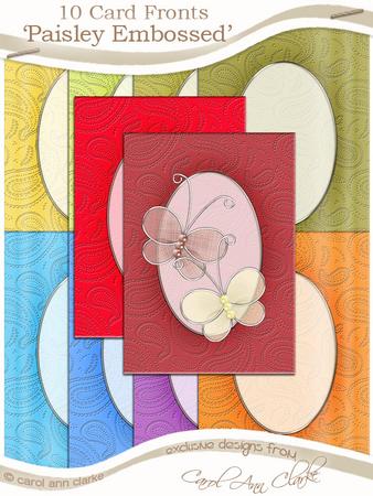 'paisley Embossed' Luscious Berries Card Fronts Kit