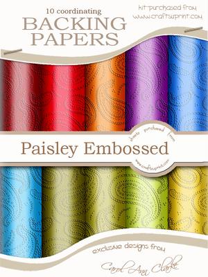 'paisley Embossed' Luscious Berries Backing Paper Kit
