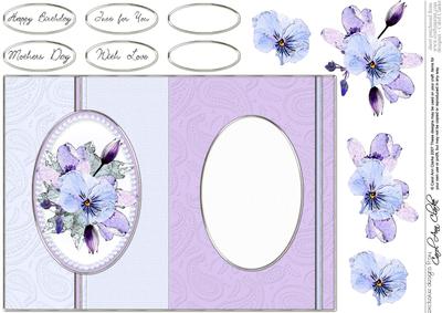 Posy & Pearls Fold Back Card with Decoupage
