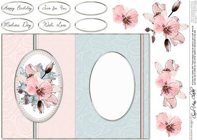 Posy & Pearls Fold Back Card with Decoupage