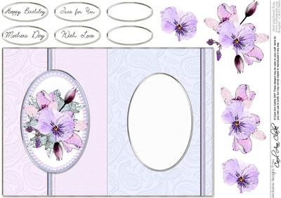 Posy & Pearls Fold Back Card with Decoupage