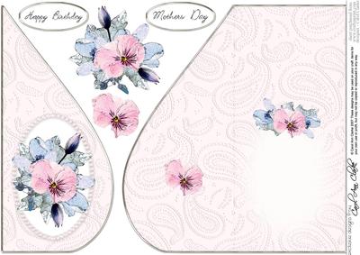 Posy & Pearls Teardrop Card
