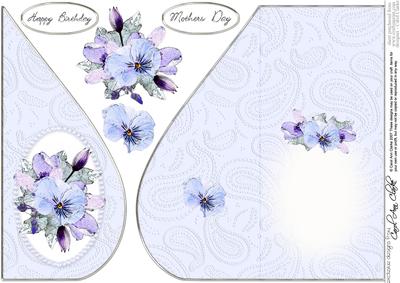 Posy & Pearls Teardrop Card