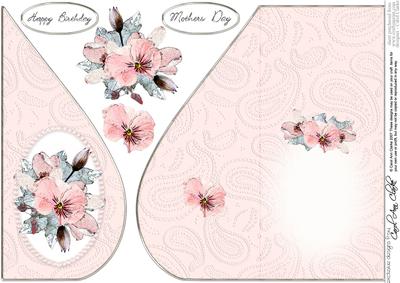 Posy & Pearls Teardrop Card