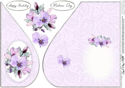 Posy & Pearls Teardrop Card