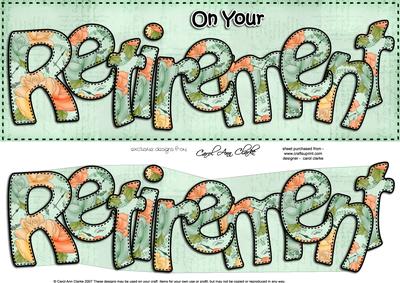Large Dl Retirement Roses Card & 3D Decoupage
