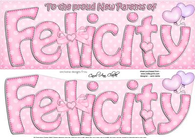 Large Dl Proud Parents of Felicity Baby 3D Decoupage