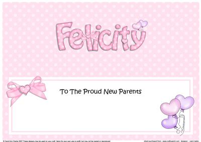 Proud Parents of Felicity Baby Matching Large Dl Insert