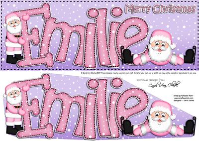 Merry Christmas Emilie Santa Large Dl & 3D Decoupage