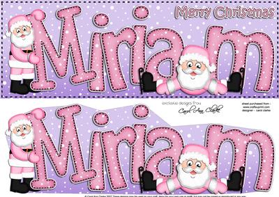 Merry Christmas Miriam Santa Large Dl & 3D Decoupage