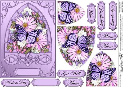 Butterfly & Daisies Fancy Arch Shaped Pyramid Sheet