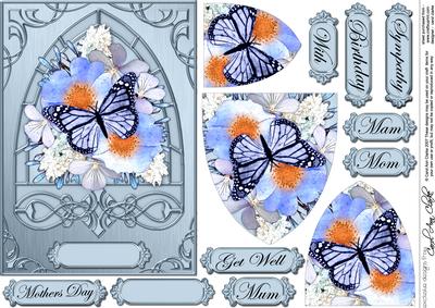 Butterfly Blues Fancy Arch Shaped Pyramid Sheet