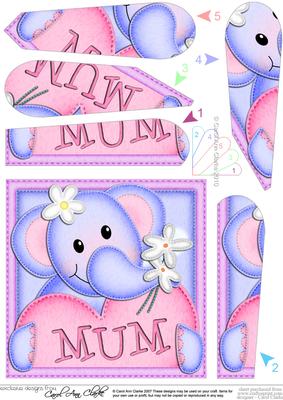 Lola Elephant's Heart for Mum Fan Pyramage Topper