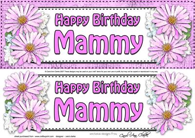 Large Dl Birthday Mammy Daisies Floral 3D Decoupage