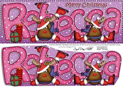Merry Christmas Rebecca Rudolph Large Dl & 3D Decoupage