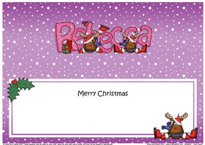 Merry Christmas Rebecca Rudolph Matching Large Dl Insert
