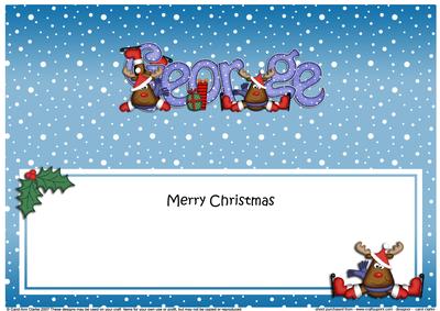 Merry Christmas George Rudolph Matching Large Dl Insert