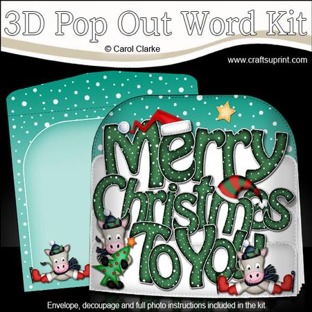 Merry Christmas to You Gigi Horse Pop Out Xmas Word