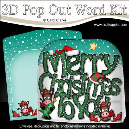 Merry Christmas to You Gigi Horse Pop Out Xmas Word