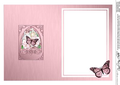 Pastel Flowers & Butterfly Fancy Arch Shaped Matching Insert
