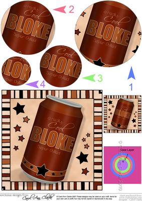 Cool Bloke Beer Can Circle Pyramage Topper