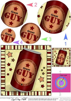 Great Guy Beer Can Circle Pyramage Topper