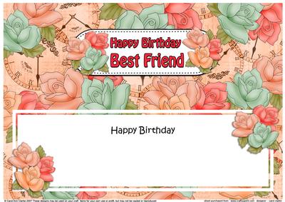 Birthday Best Friend Roses Large Dl Matching Insert