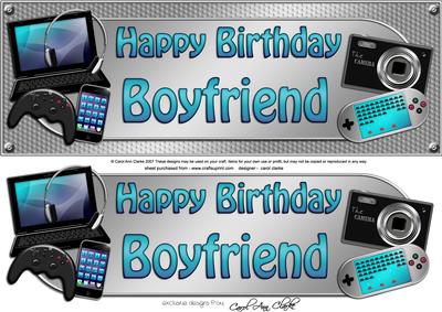 Large Dl Birthday Boyfriend Gadgets & Gizmos 3D Decoupage