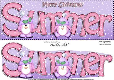 Merry Christmas Summer Penguins Large Dl & 3D Decoupage