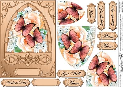 Butterflies & Flowers Fancy Arch Shaped Pyramid Sheet