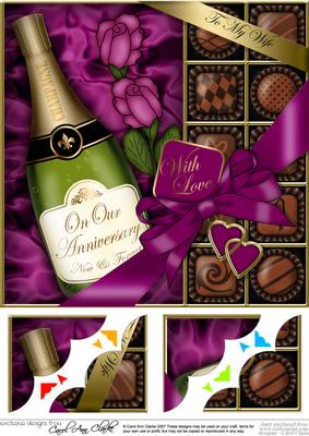 8x8 Wife Anniversary Champers, Chocs N Roses