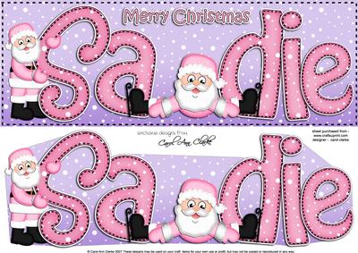 Merry Christmas Sadie Santa Large Dl & 3D Decoupage