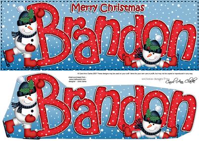 Merry Christmas Brandon Snowmen Large Dl & 3D Decoupage