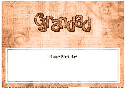 Birthday Grandad Clocks Matching Large Dl Insert