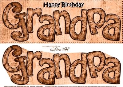Large Dl Birthday Grandpa Clocks 3D Decoupage