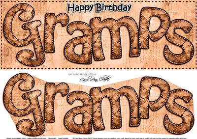 Large Dl Birthday Gramps Clocks 3D Decoupage