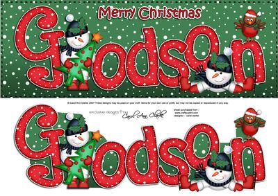 Large Dl Christmas Godson Snowmen 3D Decoupage