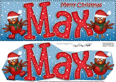 Merry Christmas Max Robins Large Dl & 3D Decoupage