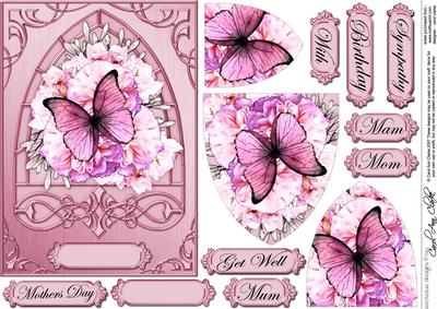 Butterflies & Flowers Fancy Arch Shaped Pyramid Sheet