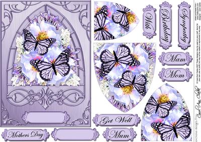 Butterflies & Wild Roses Fancy Arch Shaped Pyramid Sheet