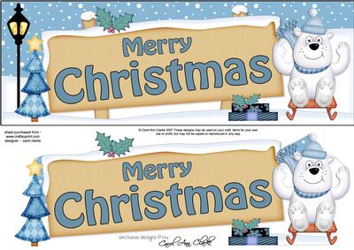 Christmas Polar Bear Signpost Large Dl Easicut 3D Decoupage