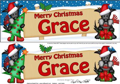 Xmas Grace Scottie Dog Signpost Large Dl Easicut Decoupage