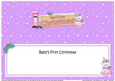 Babys 1st Christmas Teddy Signpost Large Dl Matching Insert