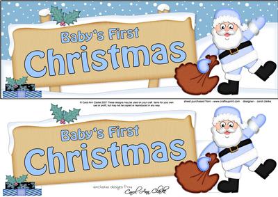 Babys 1st Christmas Santa Signpost Lge Dl Easicut Decoupage