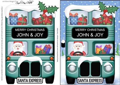 Xmas Santa Express John & Joy A5 3D Decoupage