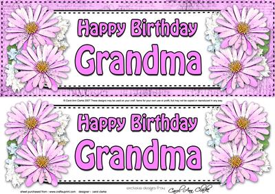 Large Dl Birthday Grandma Daisies Floral 3D Decoupage